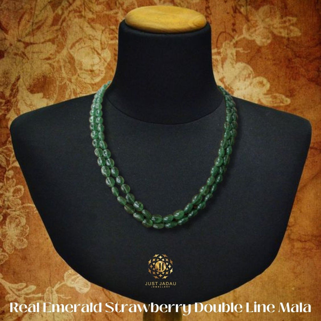 Real Emerald Double Line Mala