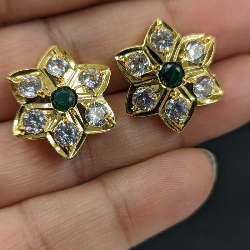 Tara Studs in Real Stone