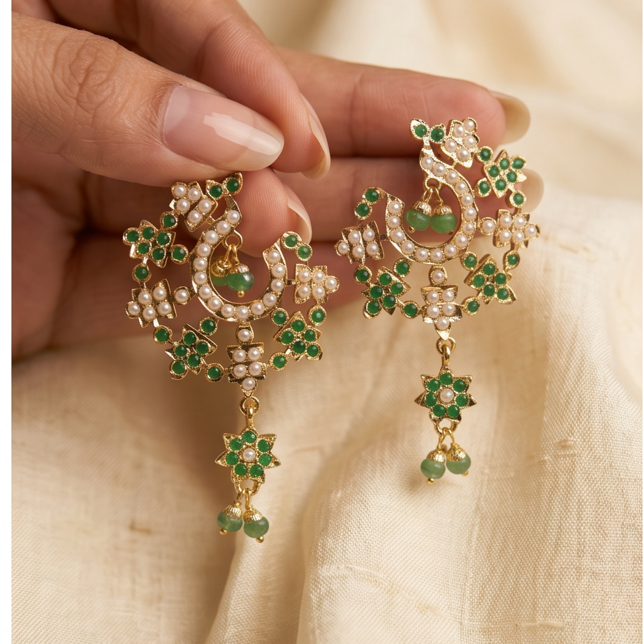 Aura Studs in Emerald