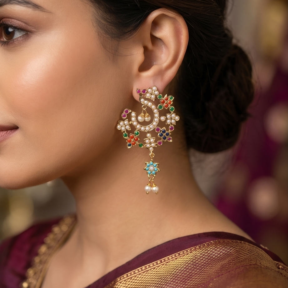 Aura Studs in Navratan