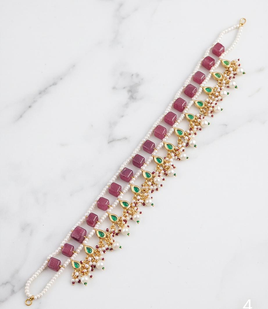 Avni Ruby- Emerald Chokar Set