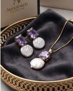 Margerita Baroque Jadau Pearls Set In Amythist