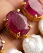 Margerita Baroque Jadau pearls Set In Real Ruby