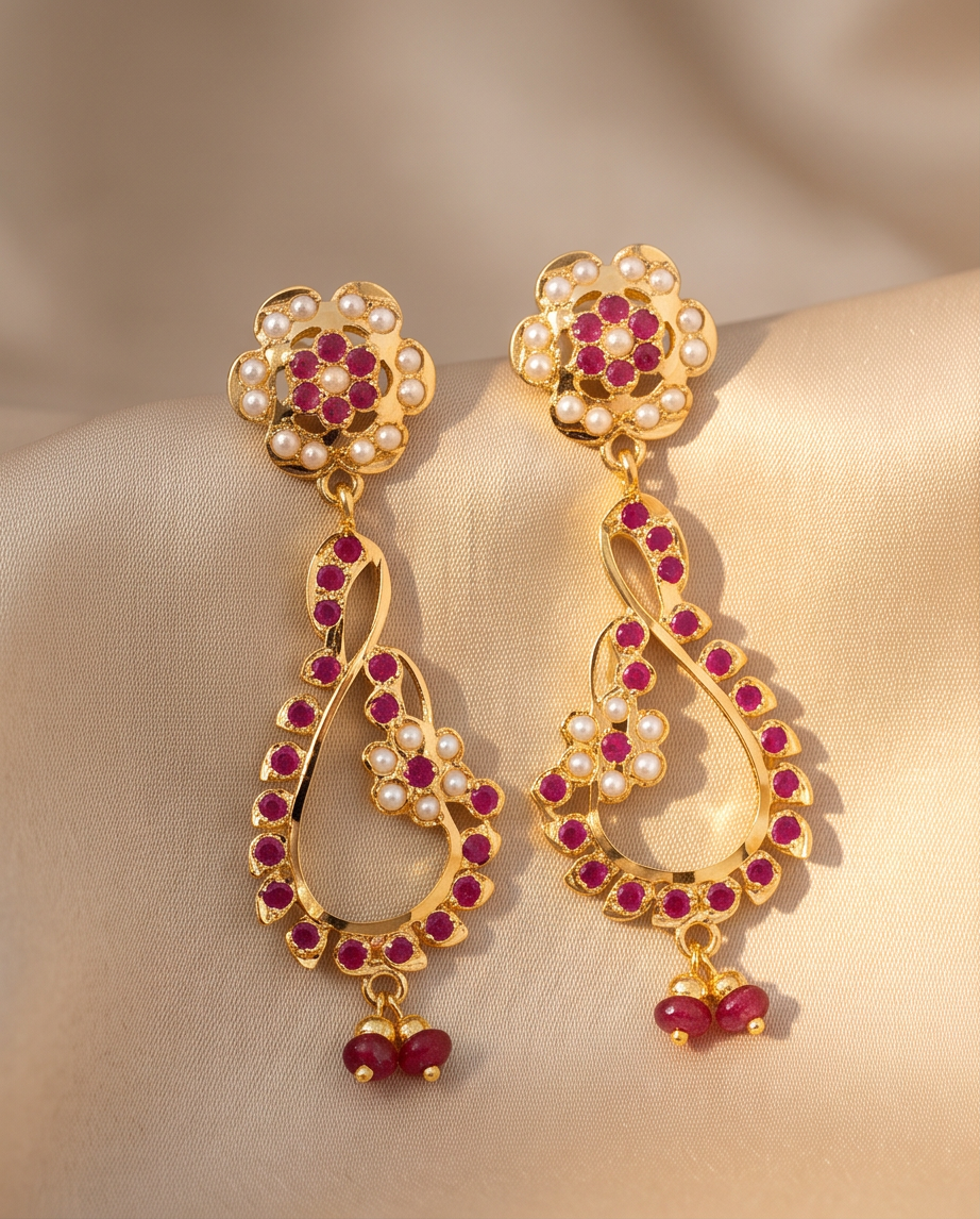 Noor Ruby Jadau Earrings