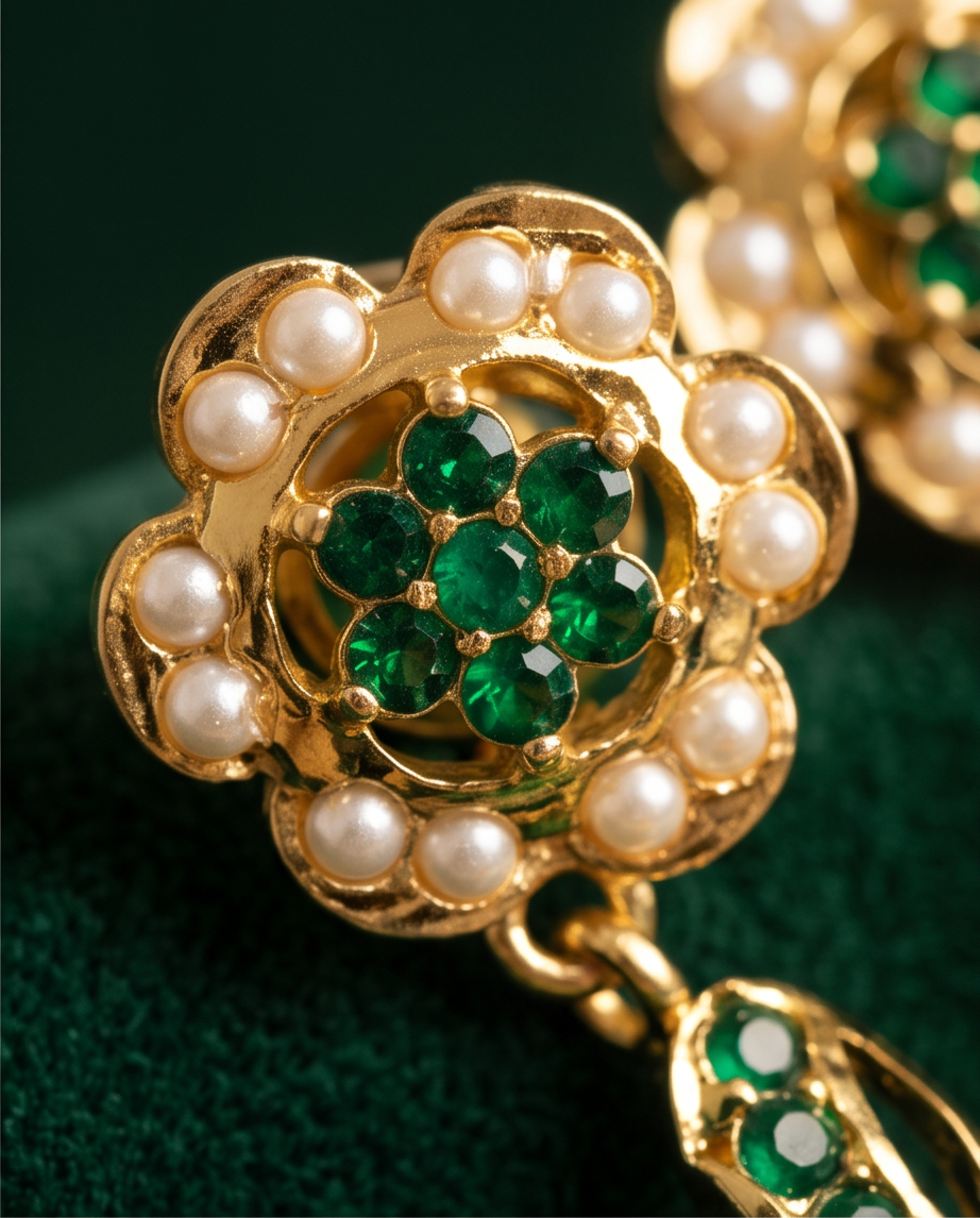 Noor Emerald Jadau Earrings