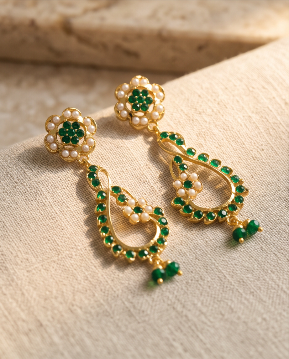 Noor Emerald Jadau Earrings
