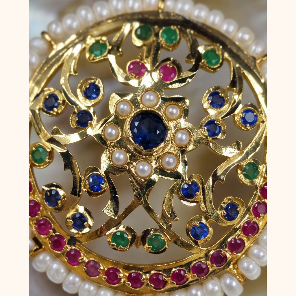 Bela Jadau Studs in Blue- Ruby - Green