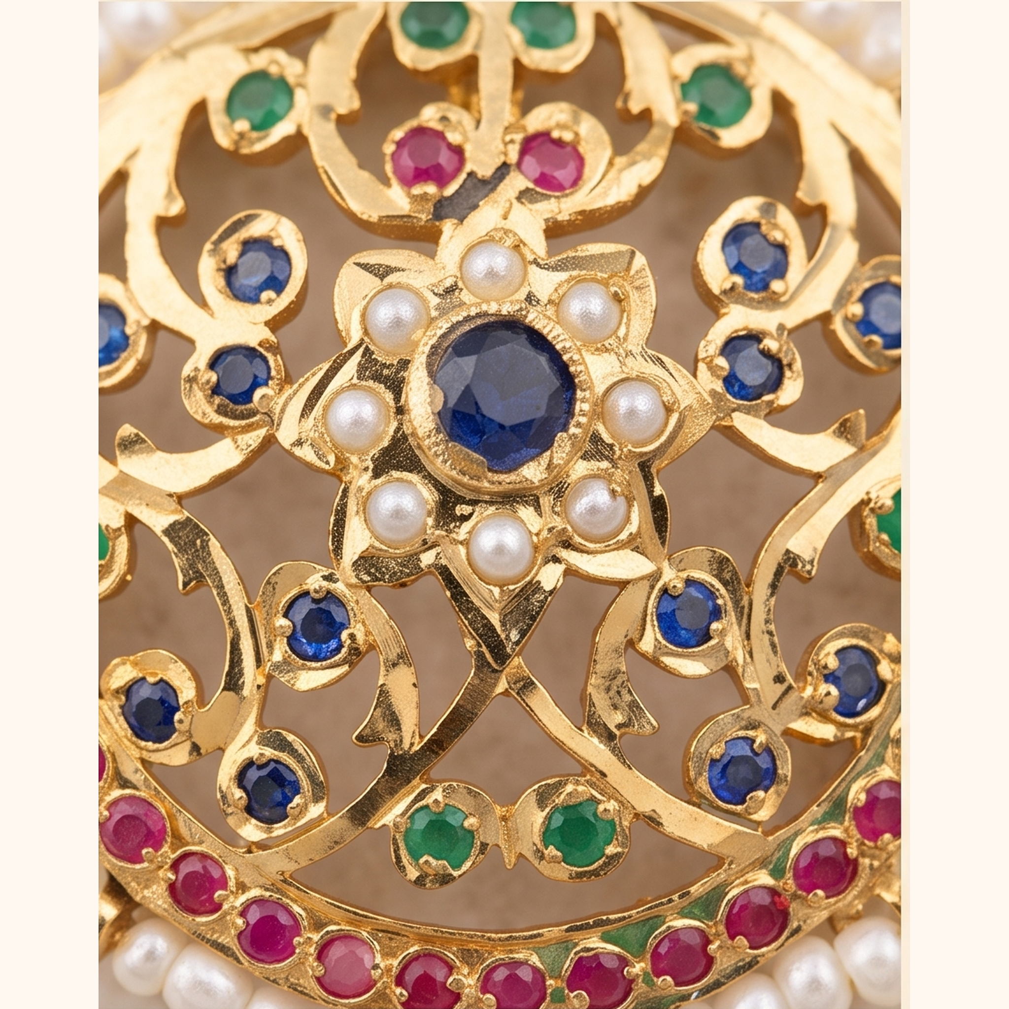 Bela Jadau Studs in Blue- Ruby - Green
