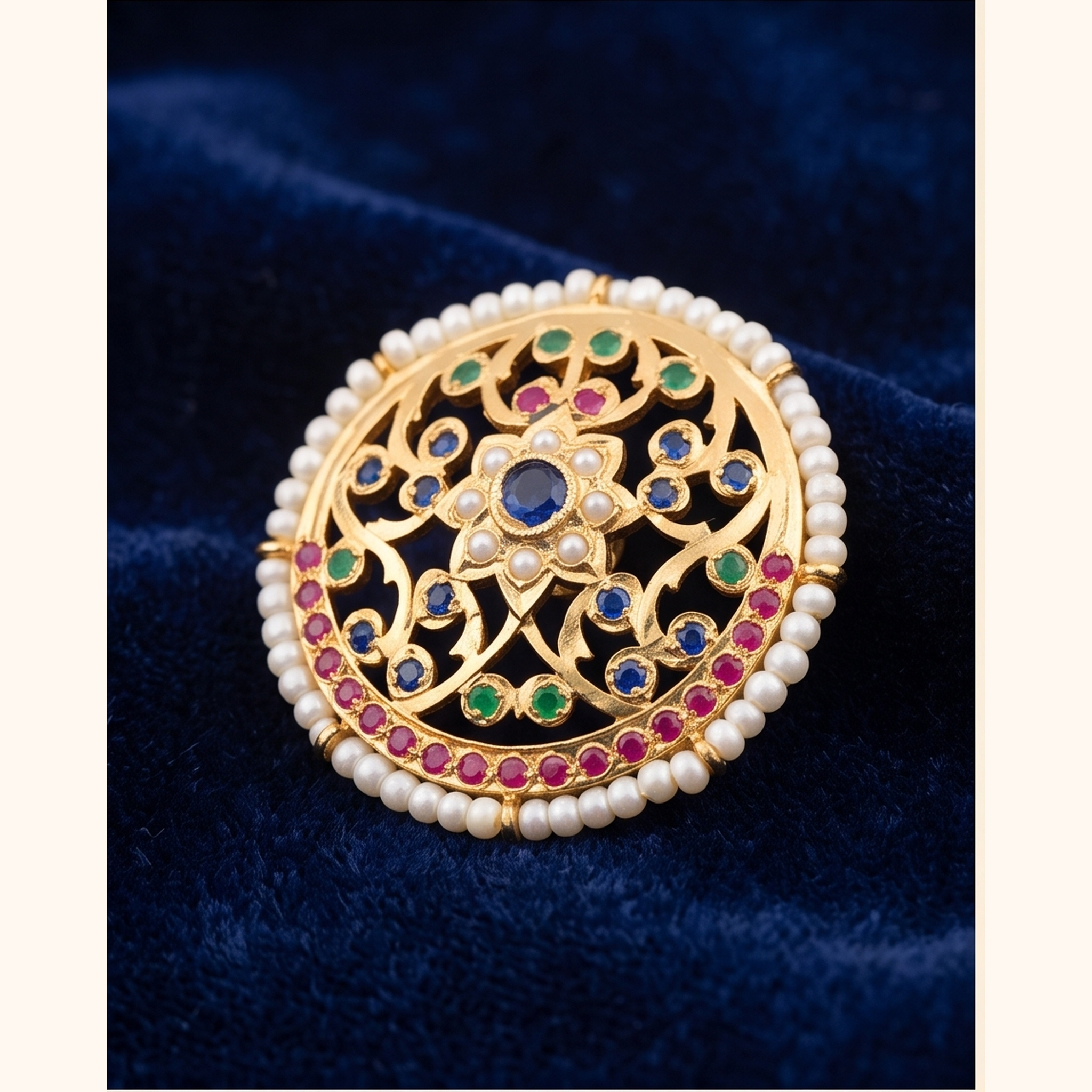 Bela Jadau Studs in Blue- Ruby - Green