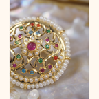 Bela Jadau Studs in Navratan