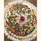 Bela Jadau Studs in Navratan