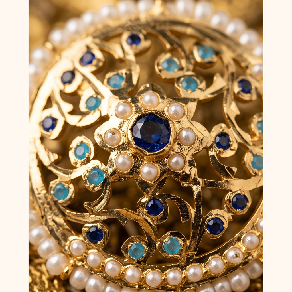Bela Jadau Studs in Blue- Firoza