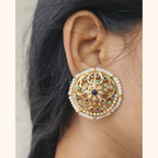 Bela Jadau Studs in Blue- Firoza