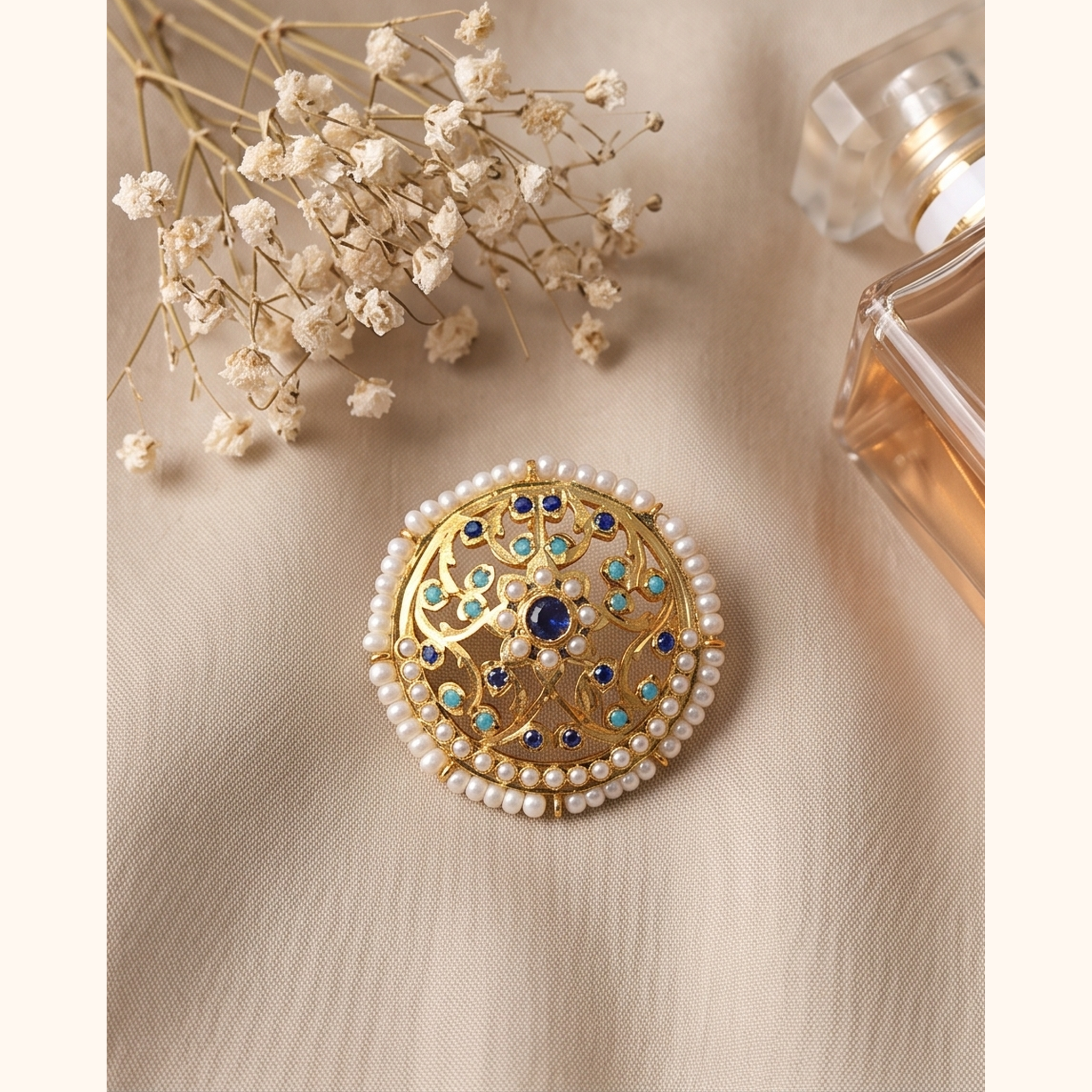 Bela Jadau Studs in Blue- Firoza