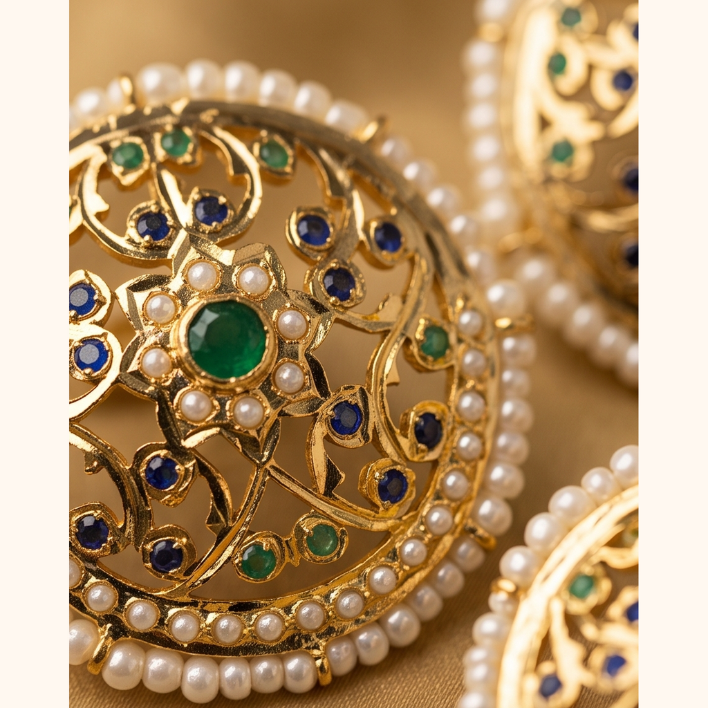 Bela Jadau Studs in Blue- Green