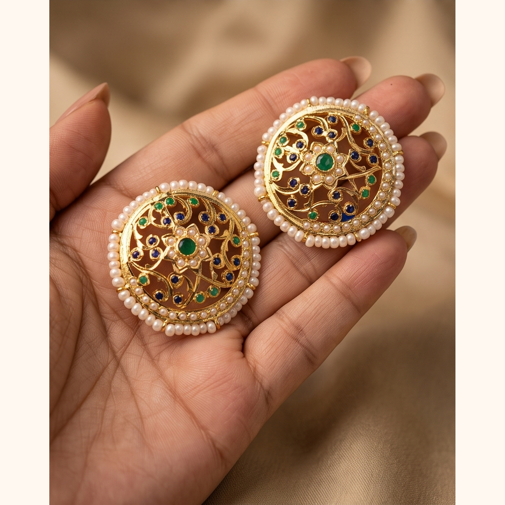 Bela Jadau Studs in Blue- Green