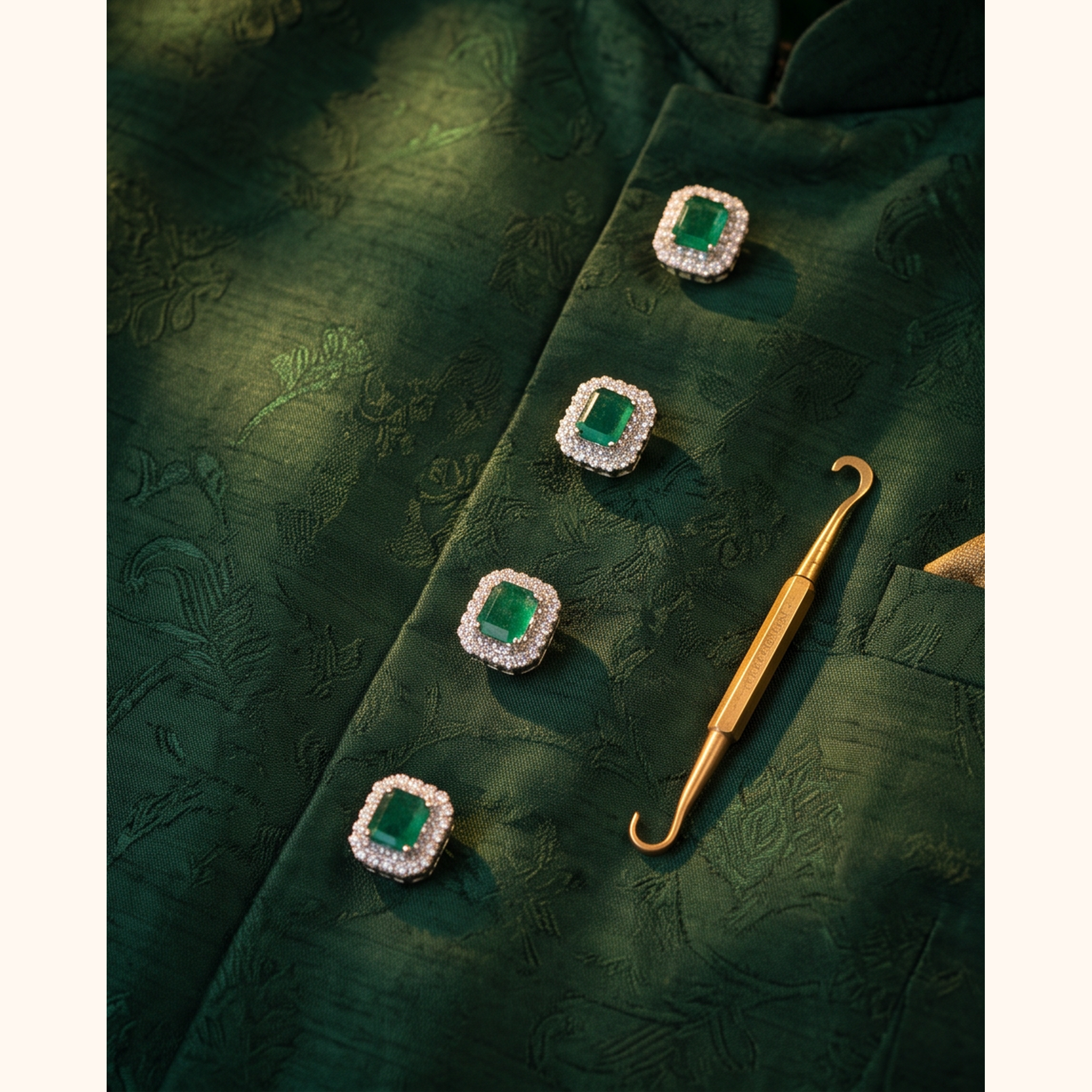 Real Emerald Kurta Buttons