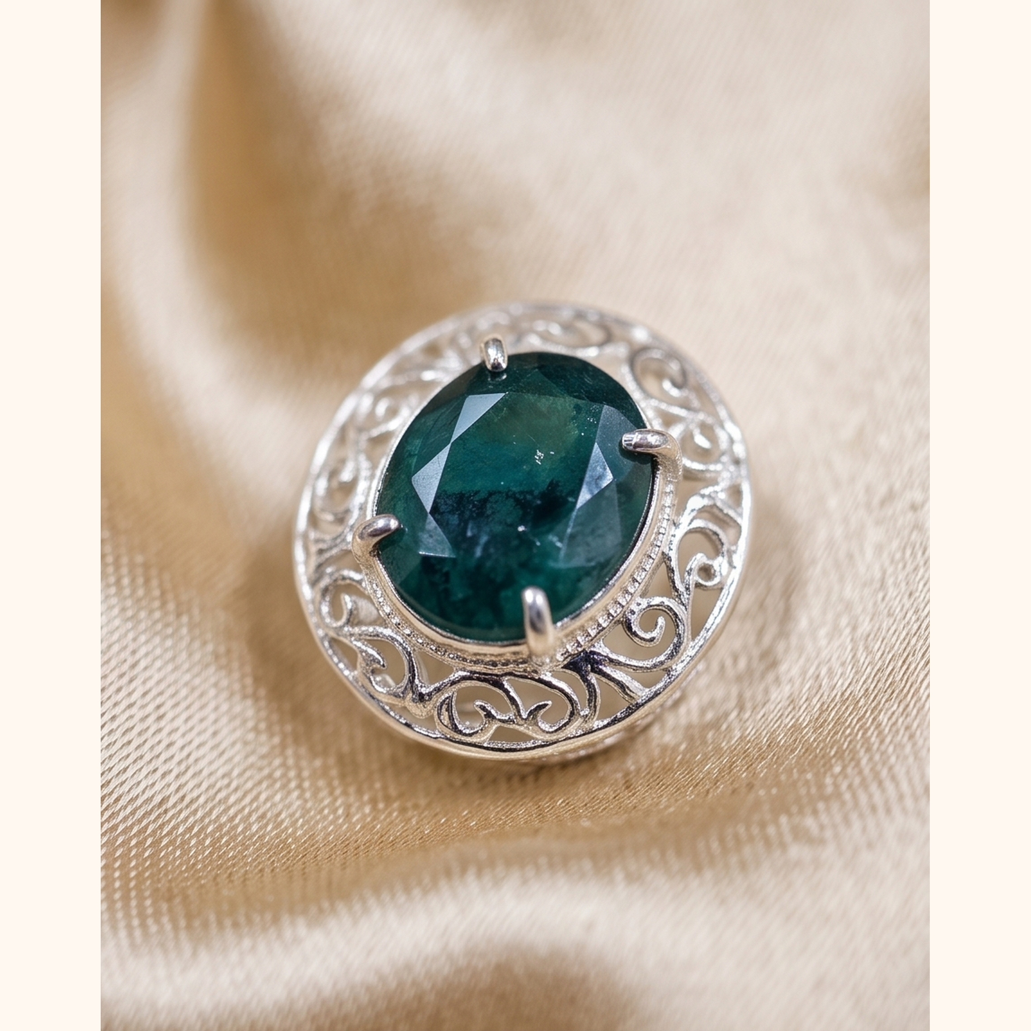 Real Emerald Oval shape Kurta Buttons