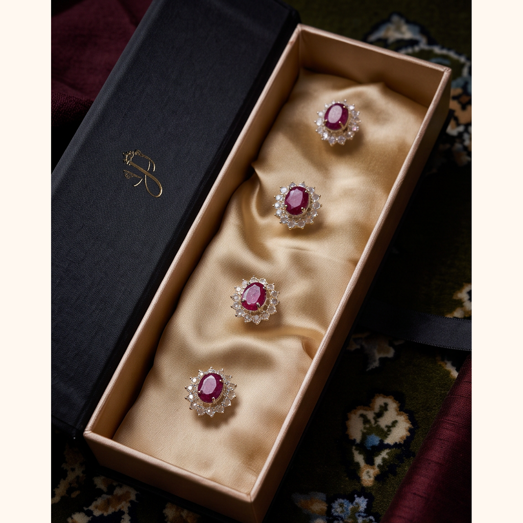 Real Ruby Kurta Buttons