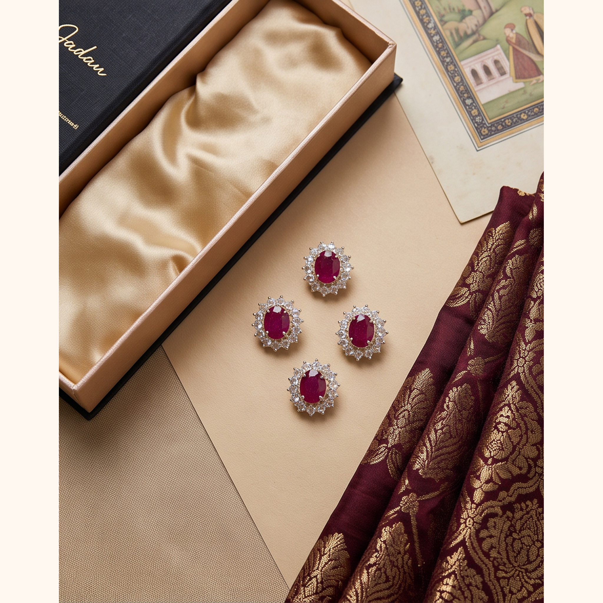 Real Ruby Kurta Buttons