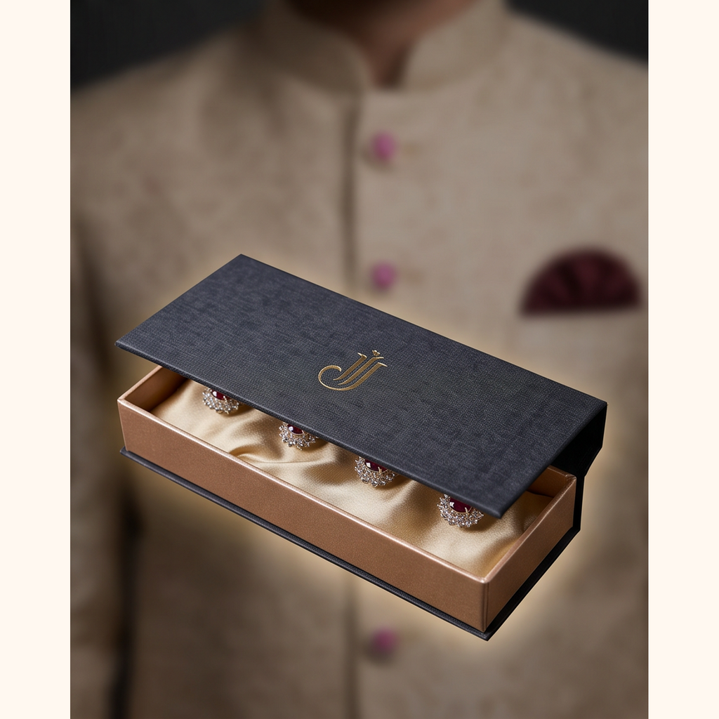 Real Ruby Kurta Buttons