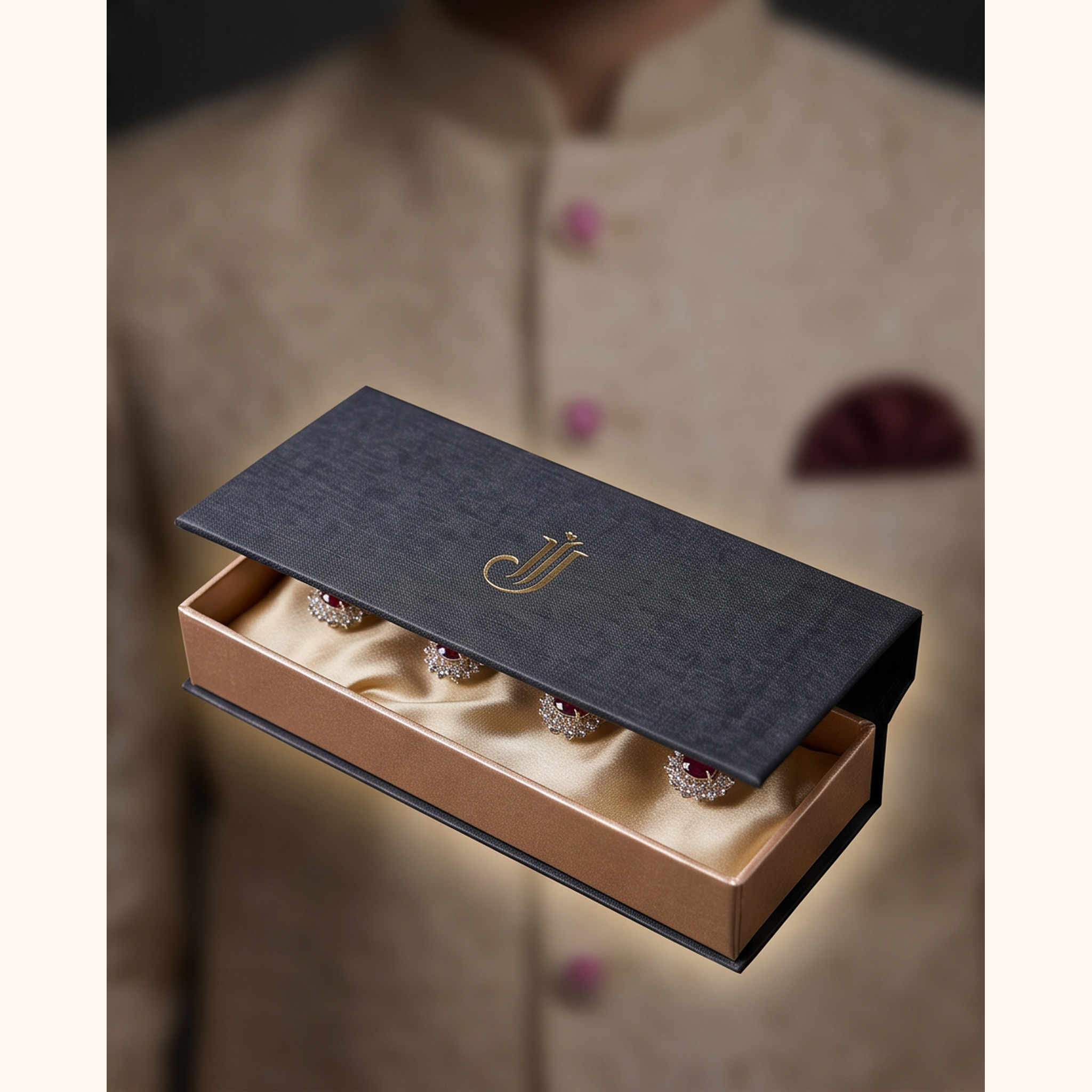 Real Ruby Kurta Buttons