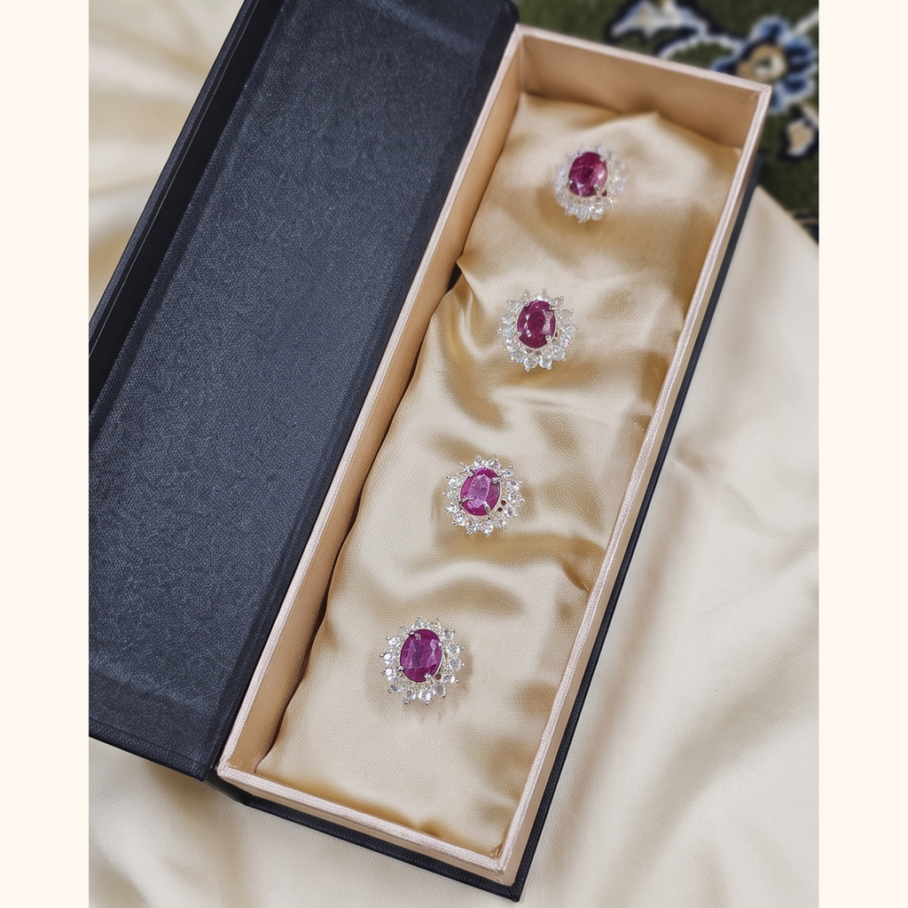 Real Ruby Kurta Buttons