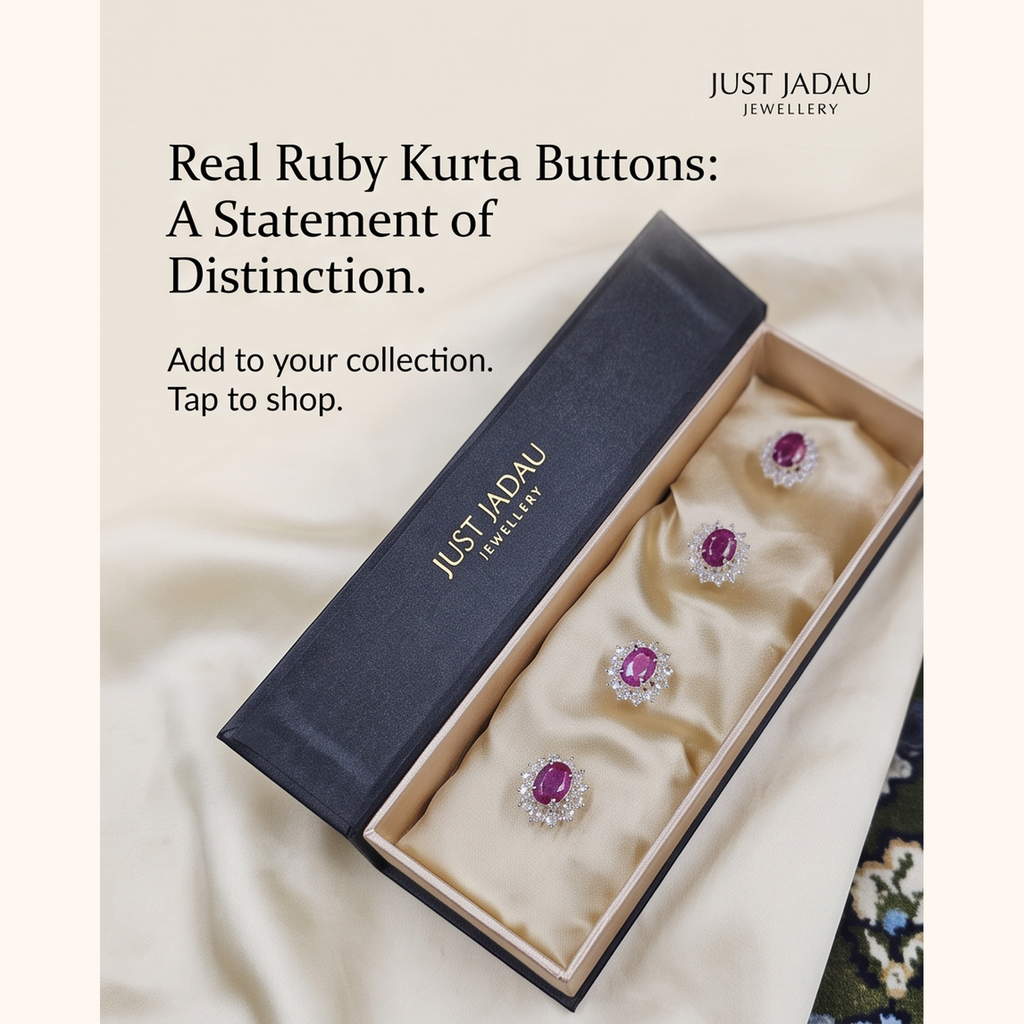 Real Ruby Kurta Buttons