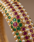 Bahar Jadau Bangles Set With Multi Stones