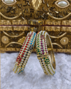 Bahar Jadau Bangles Set With Navratan Stones