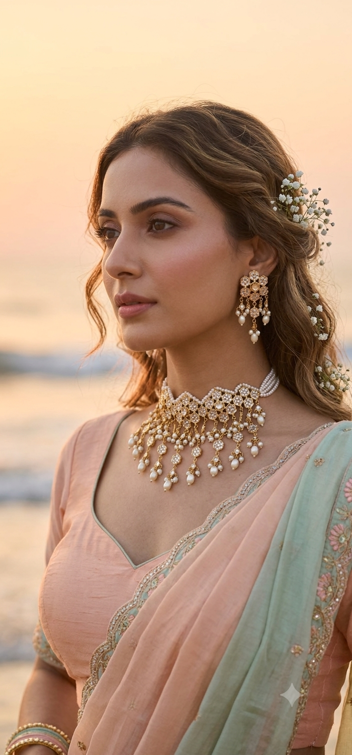 Fazeen Choker Jadau Jewellery Set In Polki