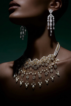 Fazeen Choker Jadau Jewellery Set In Polki