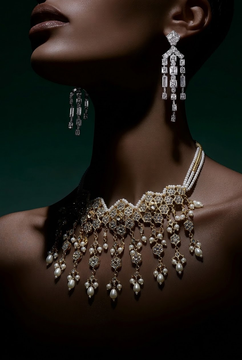 Fazeen Choker Jadau Jewellery Set In Polki