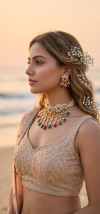 Fazeen Choker Jadau Jewellery Set In Multi