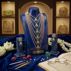 Nazah Satlada Antique Real Pearl & Real Emerald Jadau Necklace