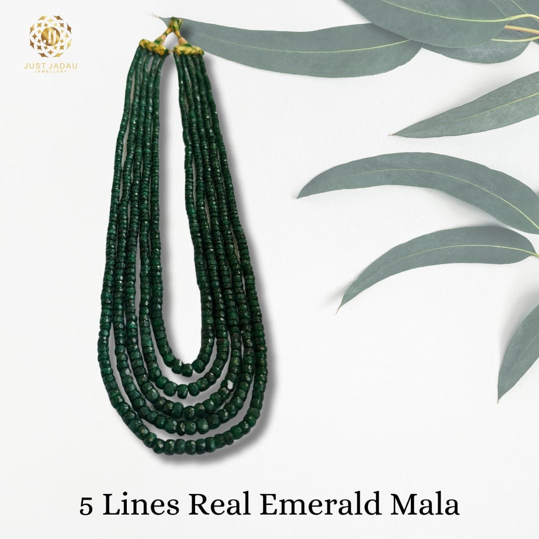 5 Lines Real Emerald Beads Mala