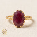 Real Ruby Jadau Finger Ring Size 10