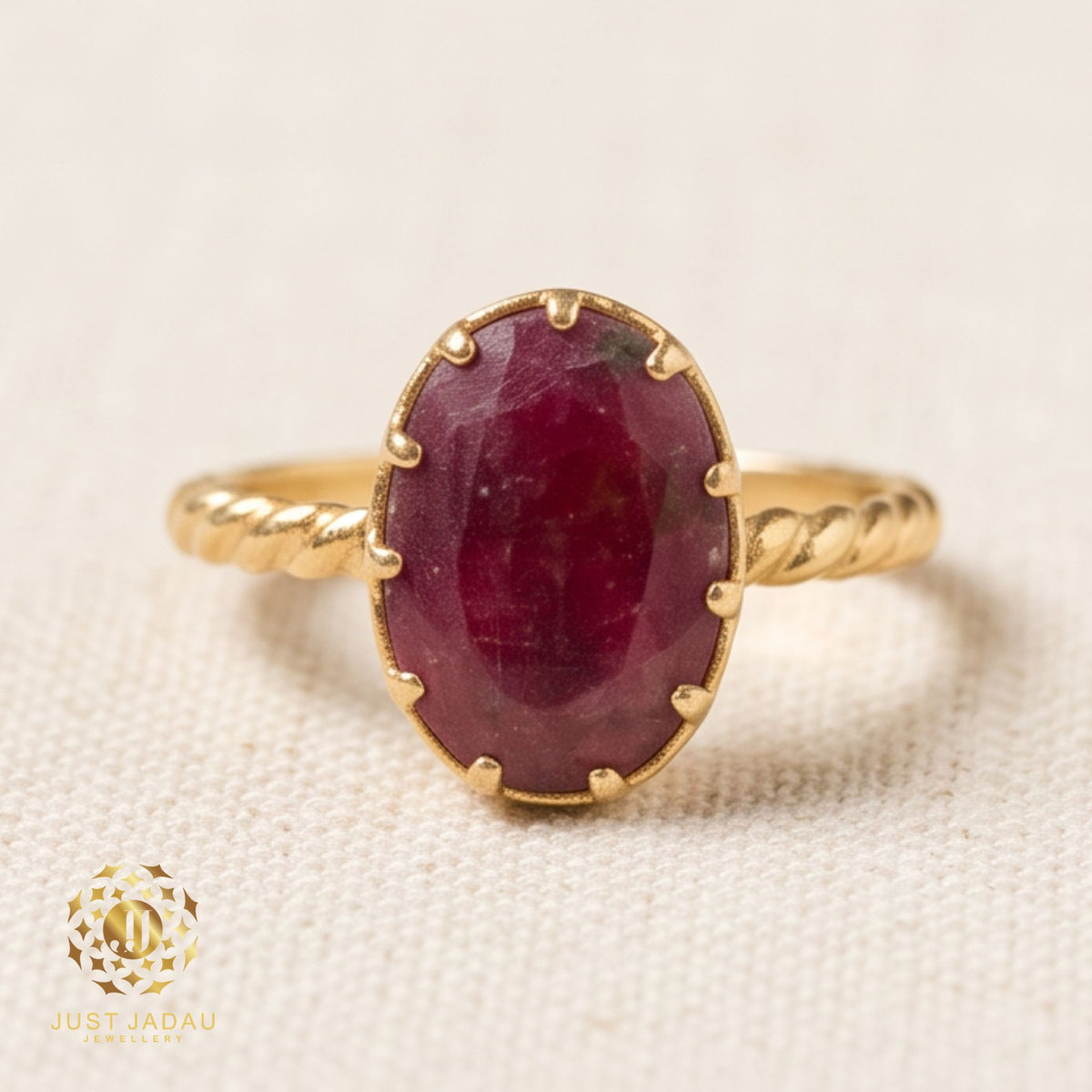 Real Ruby Jadau Finger Ring Size 10