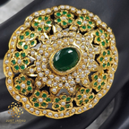 Karina Emerald Statement Finger Jadau Ring