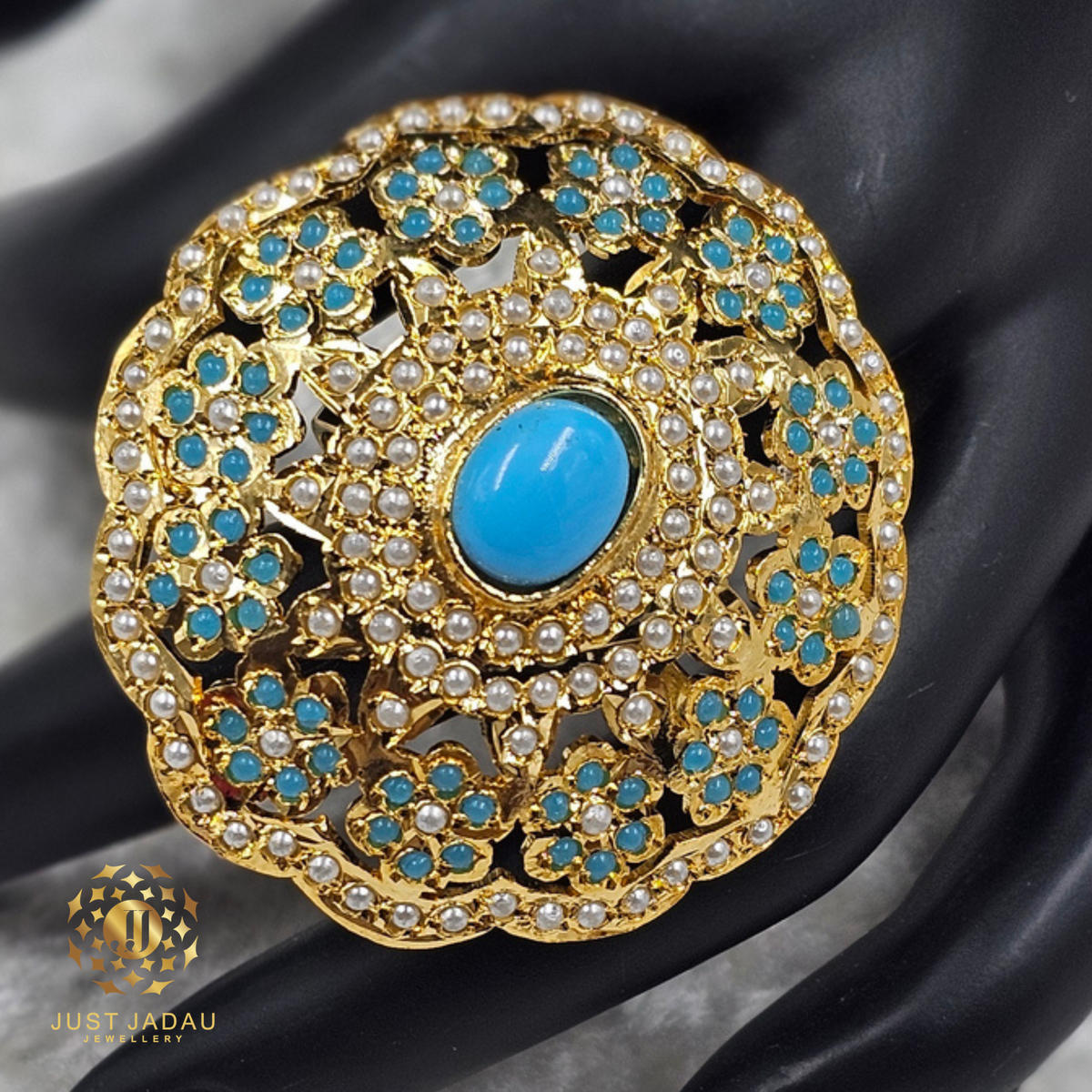 Karina Firoza Statement Finger Jadau Ring