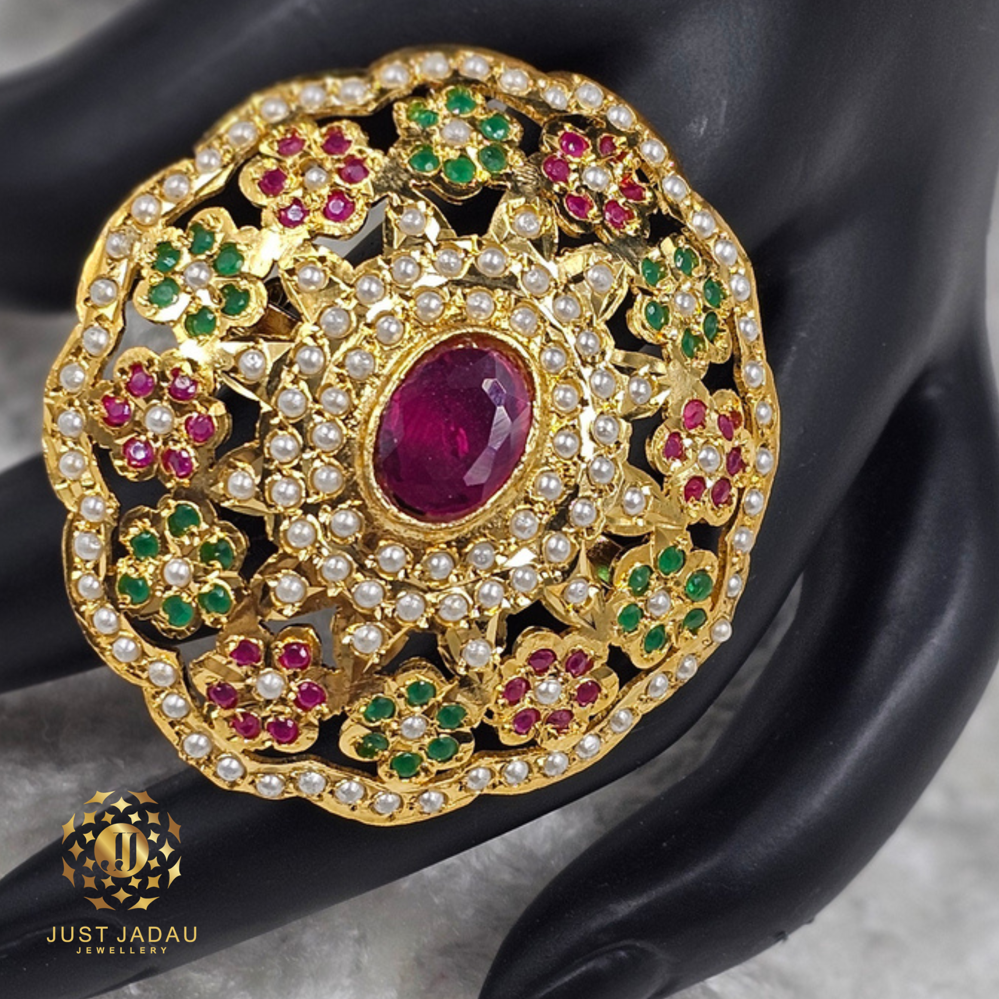 Karina Multi Statement Finger Jadau Ring