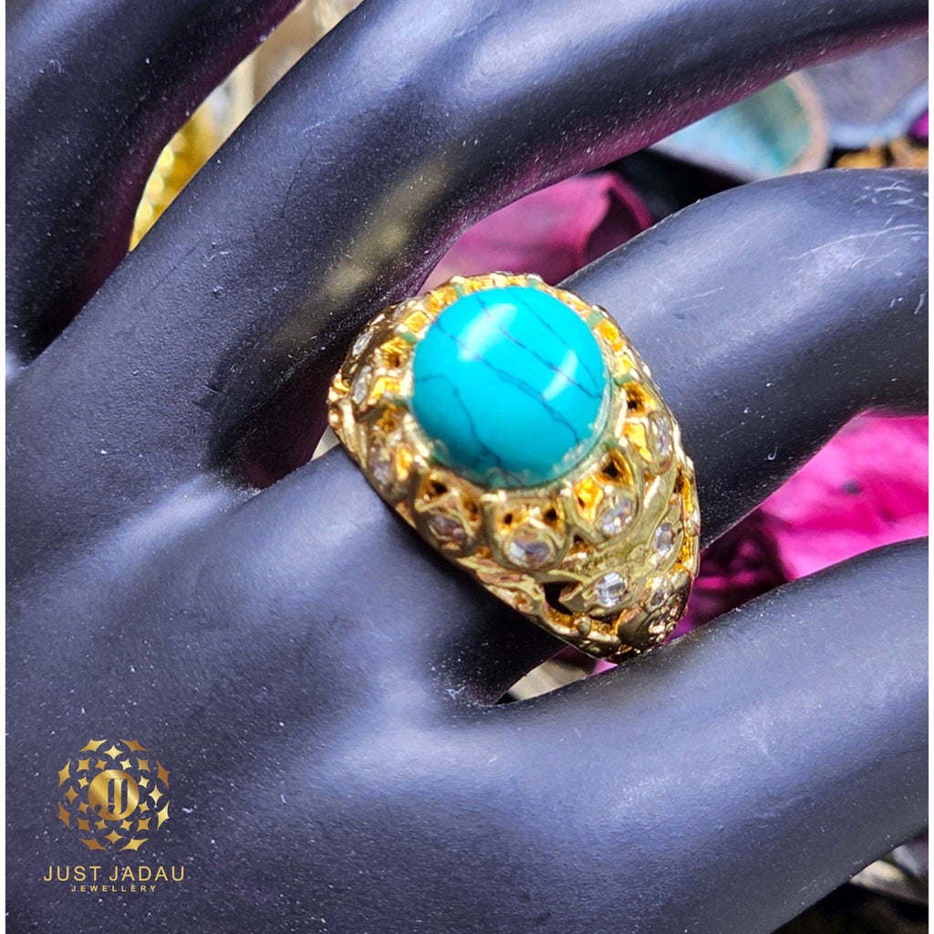 Real Firoza Jadau Finger Ring