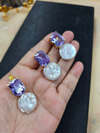 Margerita Baroque Jadau Pearls Set In Amythist