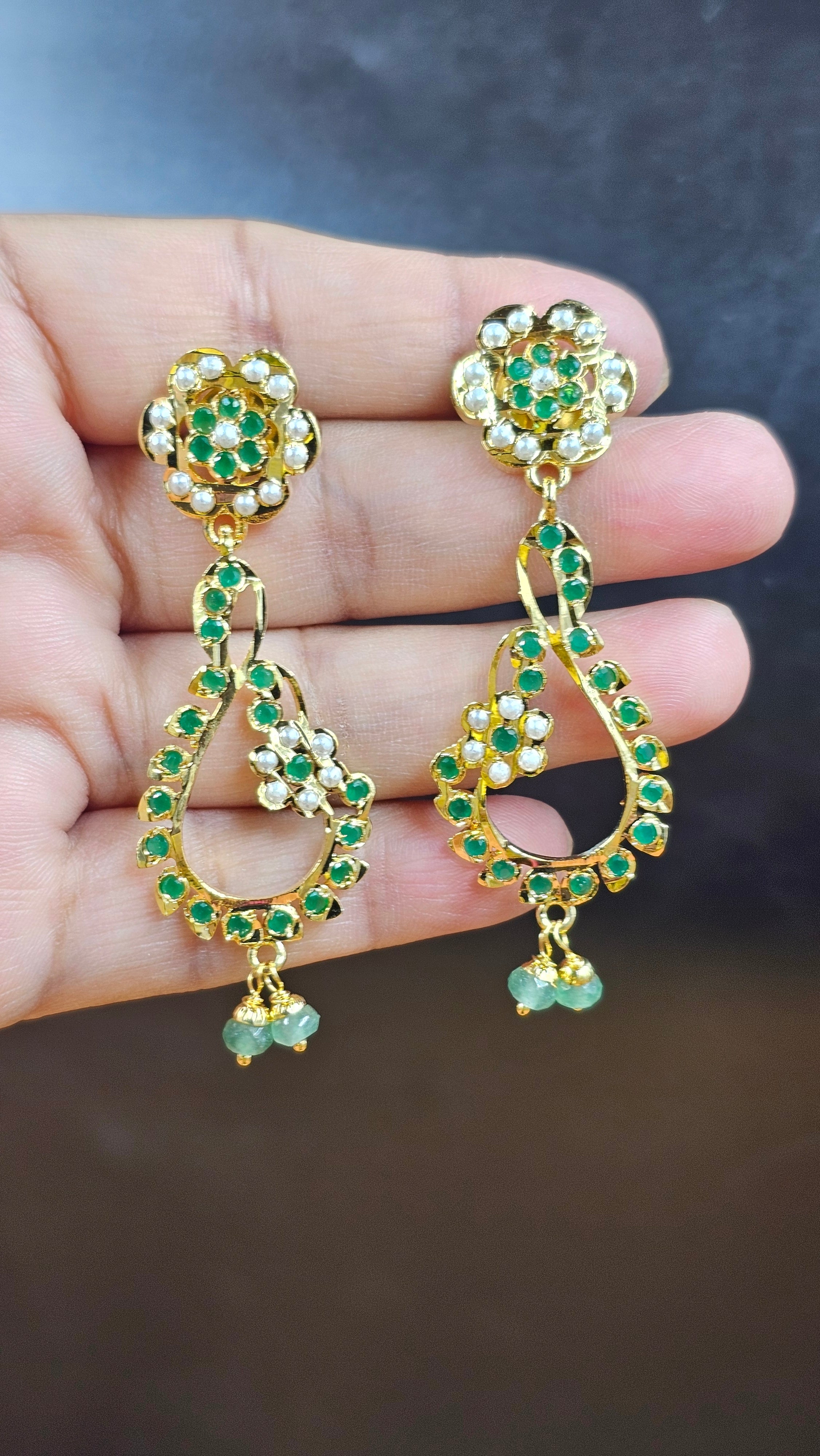 Noor Emerald Jadau Earrings