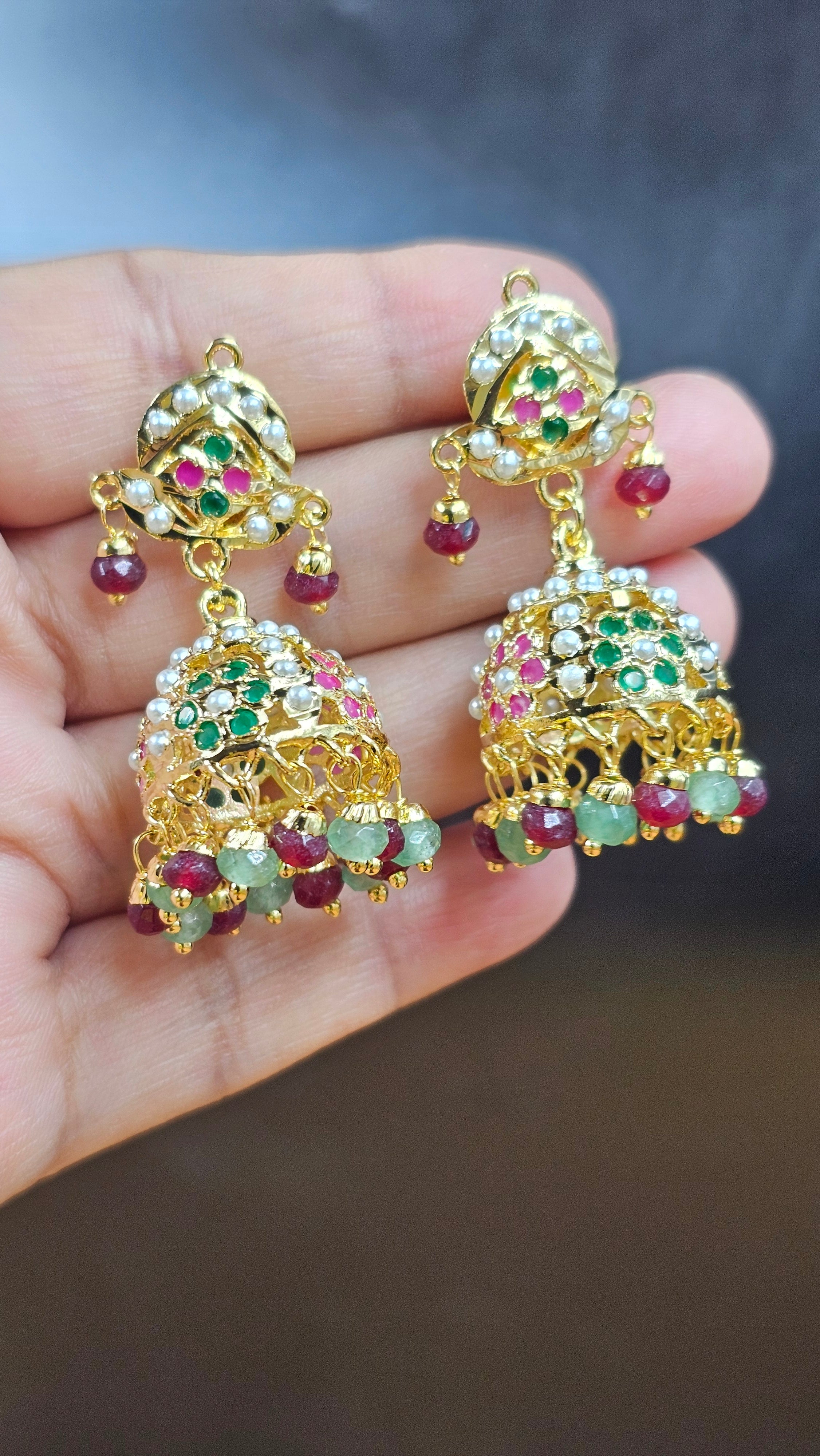 Multi Blossom Jadau Jhumki