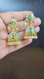 Firoza Blossom Jadau Jhumki