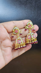 Ruby Blossom Jadau Jhumki