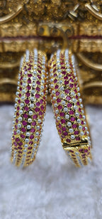 Bahar Jadau Bangles Set With Ruby Stones