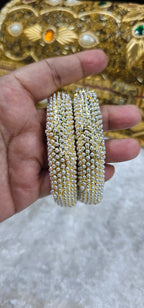 Bahar Jadau Bangles Set With Pearls Stones