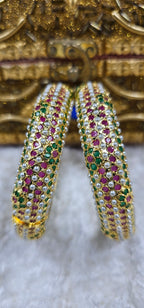 Bahar Jadau Bangles Set With Multi Stones